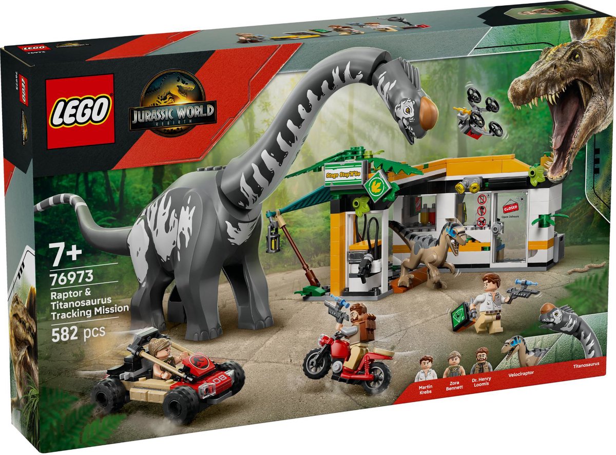 LEGO ® jurassic world raptor en titanosaurus opsporingsmissie - 76973