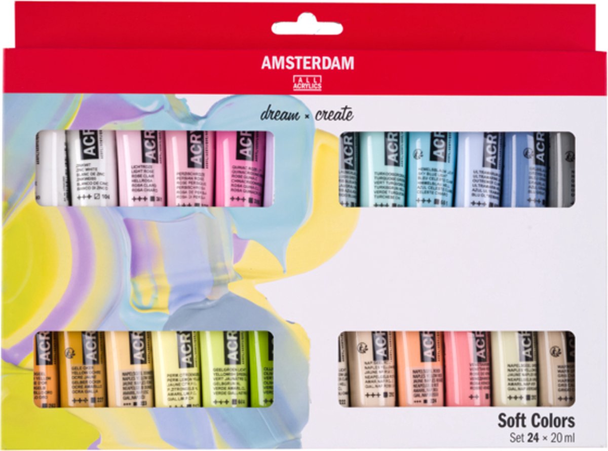 Amsterdam Standaard series acrylverf zachte kleuren set 24 x 20ml