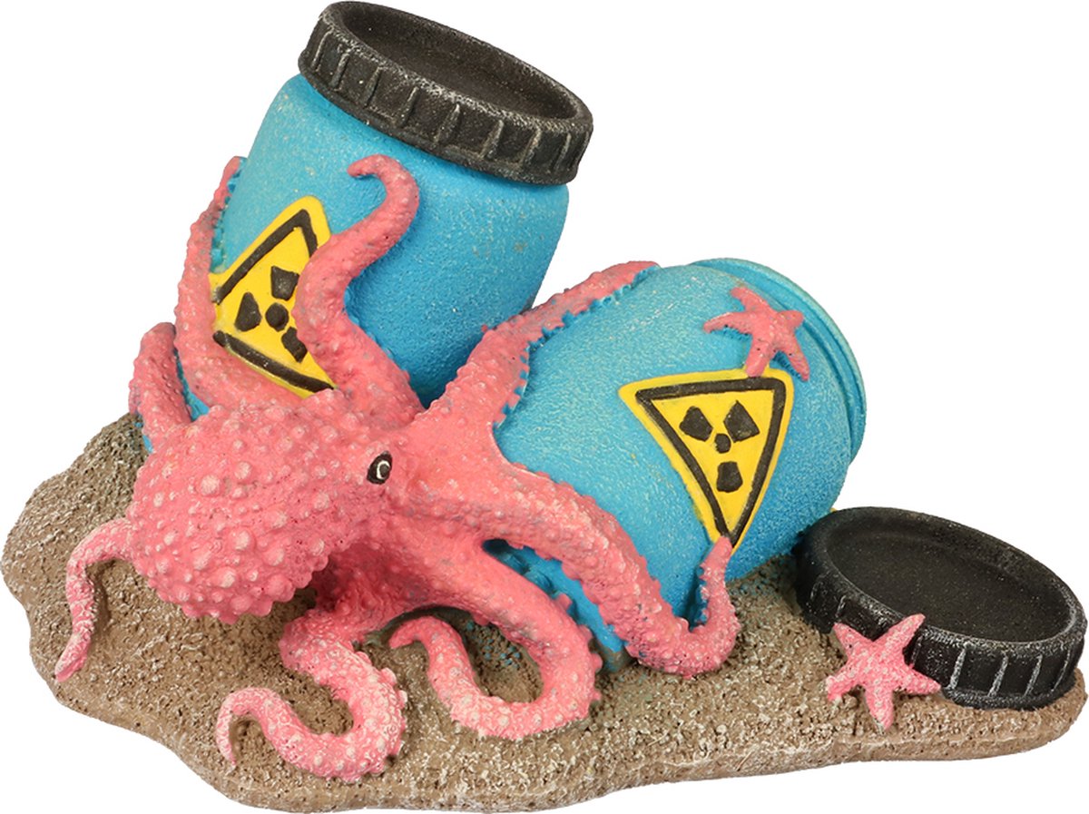 Aqua Della Radioactieve vaten met octopus s - 12x9x7cm meerkleurig