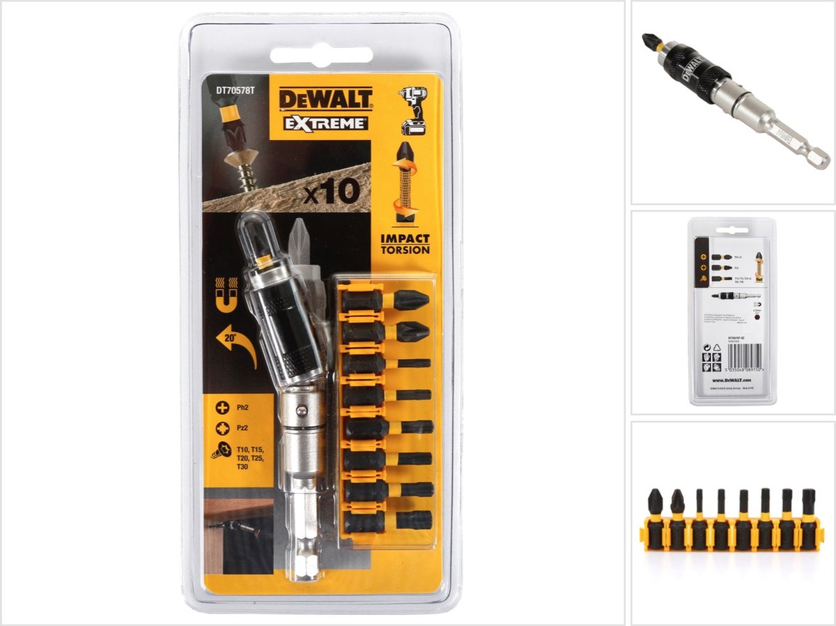 DeWalt schroef-bitset 10 dlg