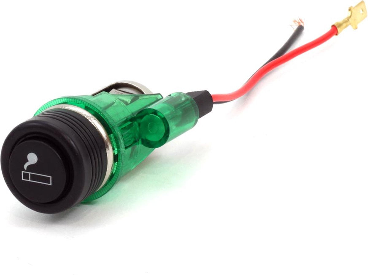 Merkloos Sans Marque Sigaretten aansteker doos met plug en groen licht, 12v