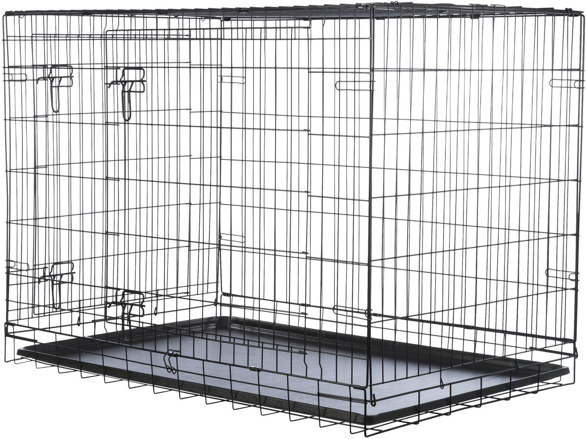 Trixie Hondenkennel - inklapbaar, zwart - 109x71x79 cm, met veiligheidssloten, kunststof schuiflade