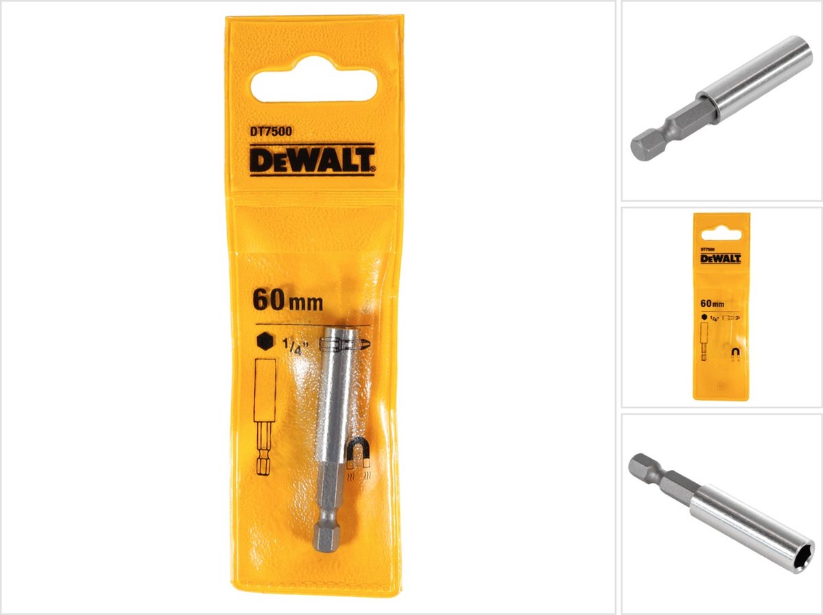 DeWalt accessoires 60mm schroefbithouder voor 25 mm schroefbits, magnetisch - dt7500-qz