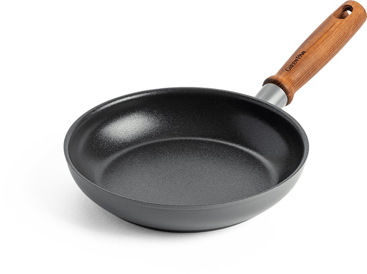 GreenPan mayflower pro koekenpan 20cm - grijs - houten handvat - pfas-vrij