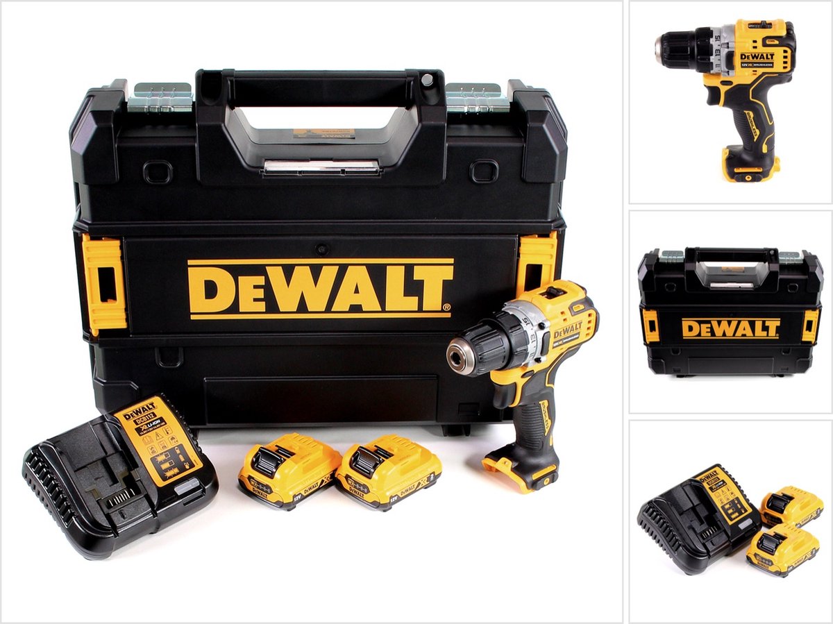DeWalt dcd701d2-qw accu schroefboormachine – 12v xr – brushless – 2x 2.0ah accu – in tstak koffer