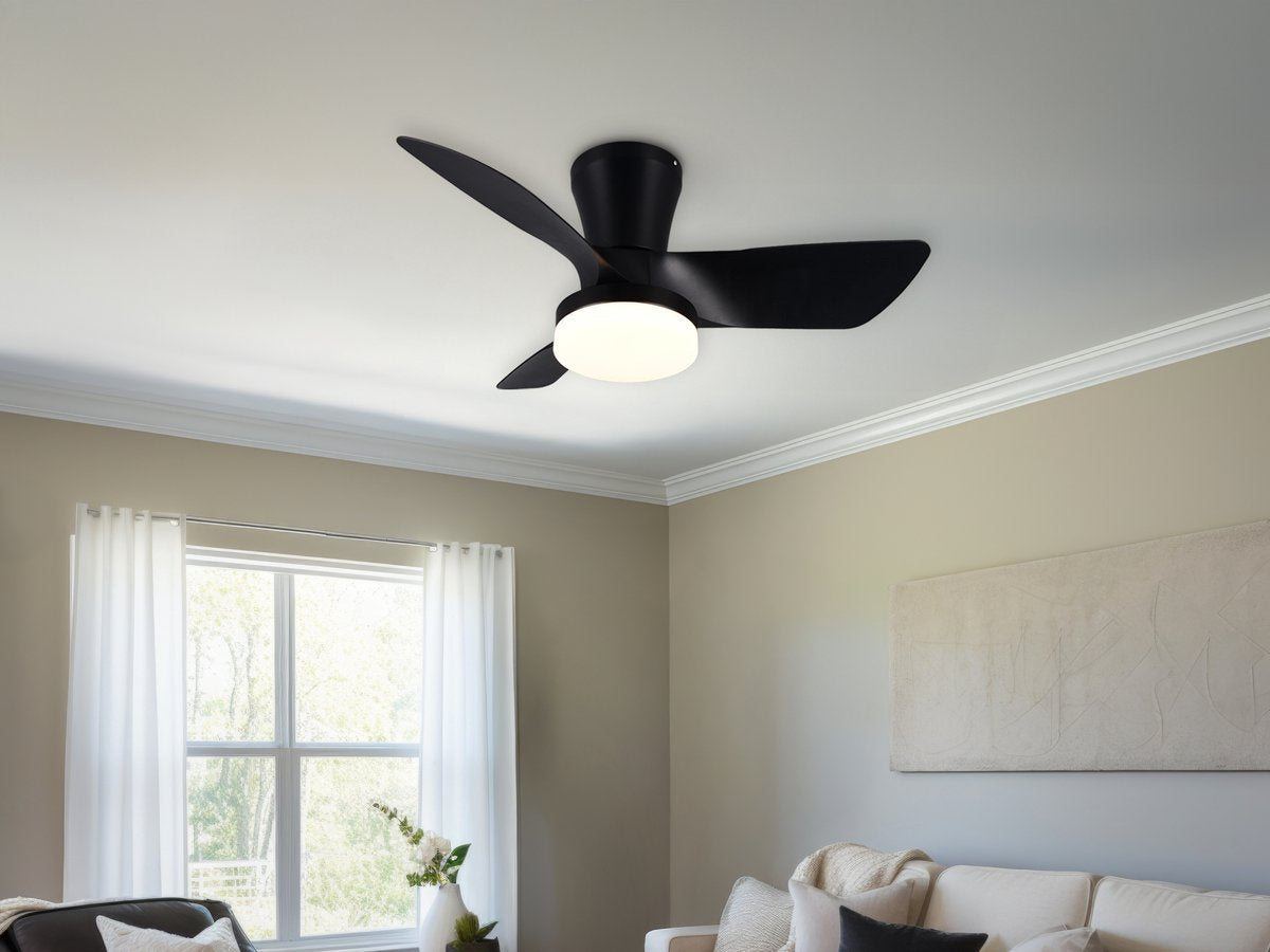 RL LIVE YOUR LIGHT Reality randers - ventilator - zwart mat - incl. 1x smd 20 w - afstandsbediening - geintegreerde dimmer - traploos instelbare lichtkleur - dimbaar met schakelaar - niet externe dimbaar - geheugenfunctie - zomer- en wintermodus - 6 snelh