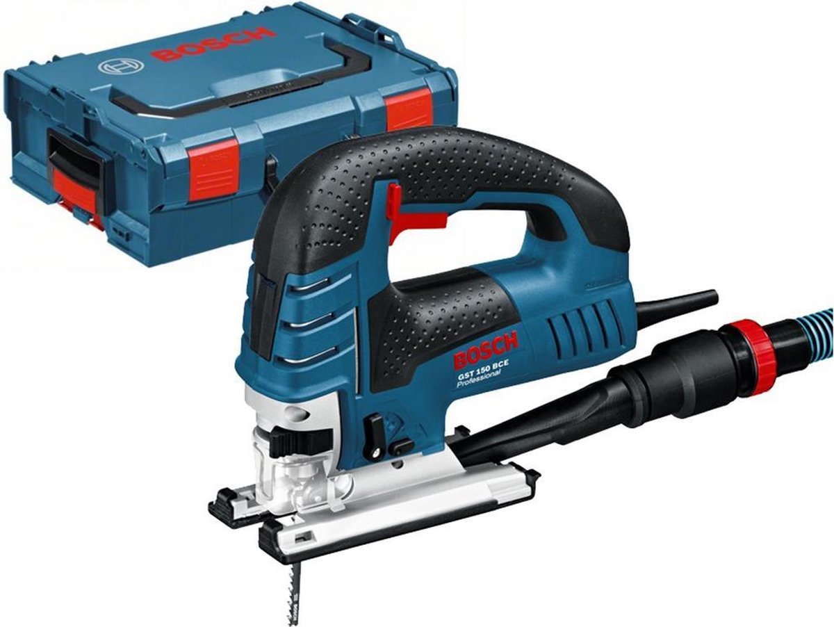 Bosch Decoupeerzaagmachine gst 150 bce (1 x zaagblad t 144 d, afdekkap, antisplinterplaatje, glijvoet, zuigmondstuk )