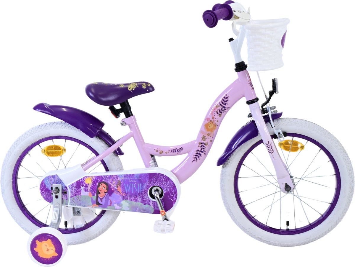 Volare Disney wish kinderfiets - meisjes - 16 inch - paars