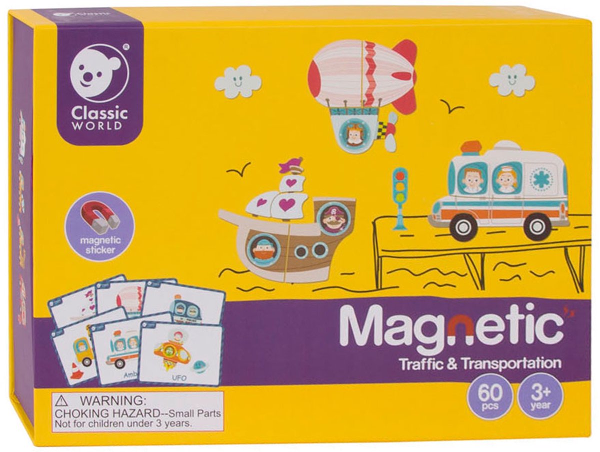Classic World puzzeldoos magneet - verkeer