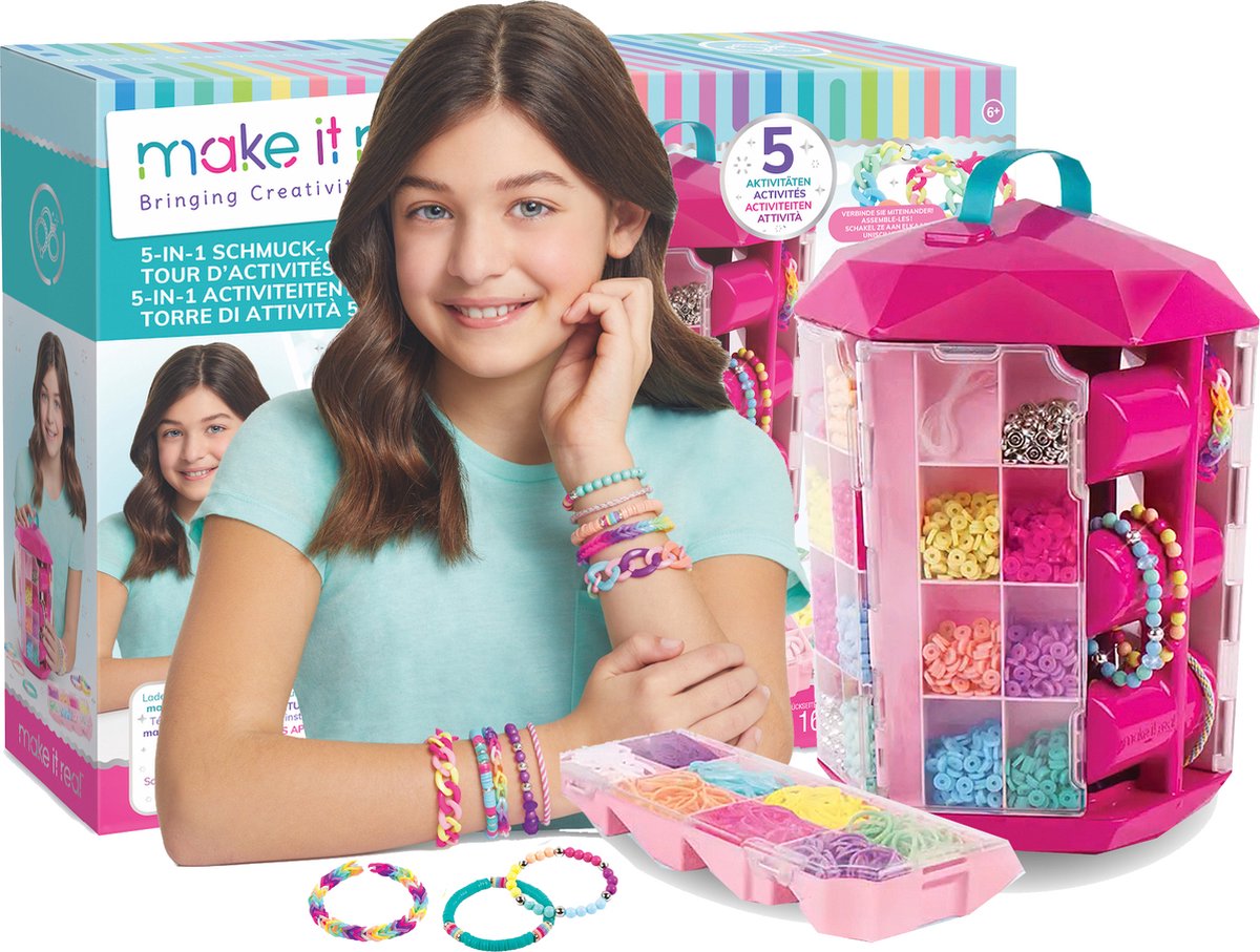 Make It Real - 5-in-1 sieraden toren - mix match en maak 41 kleurrijke armbanden
