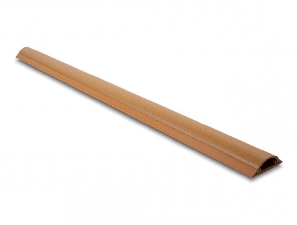 Delock Kunststof kabelgoot half-rond met zelfklevende plakstrip - 100 x 5 cm bruin