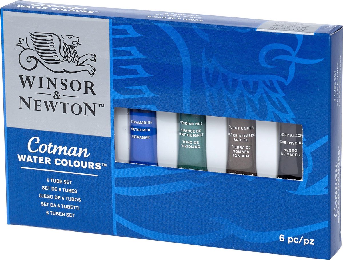 Winsor Newton cotman aquarelset 6 tubes 8ml