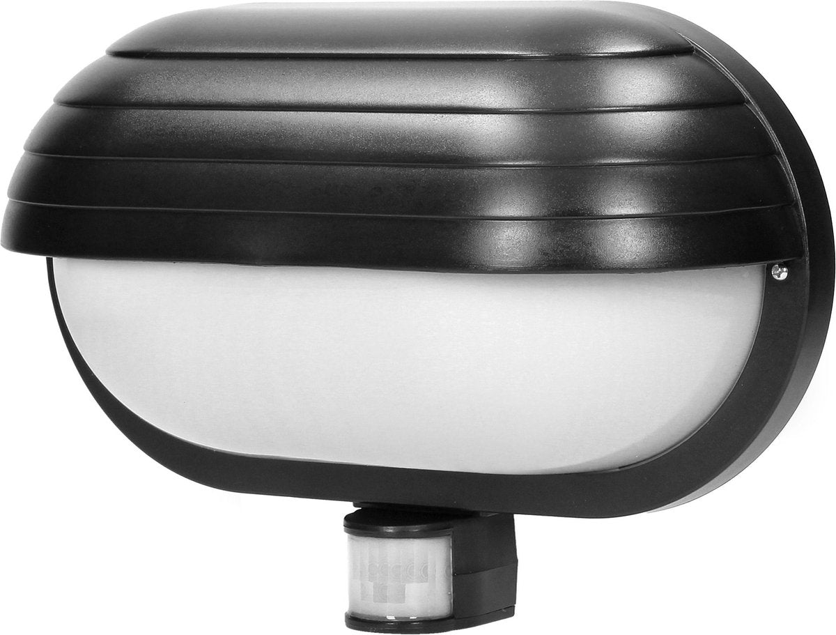 Virone Musam buitenlamp met bewegingssensor - 180° wandlamp ip44 - weerbestendige tuinverlichting - 230v, max. 60w - zwart