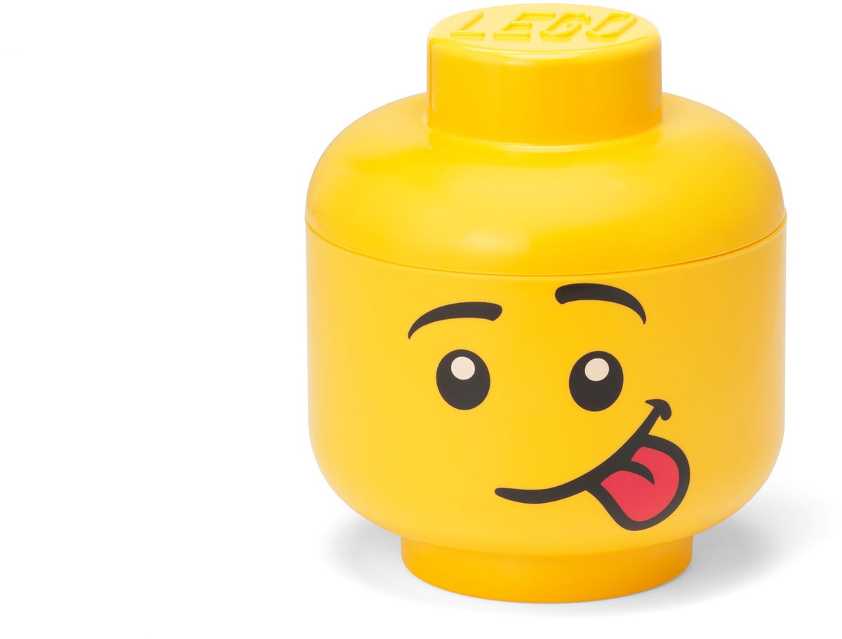 LEGO Opbergbox iconic hoofd silly 16 cm, geel -