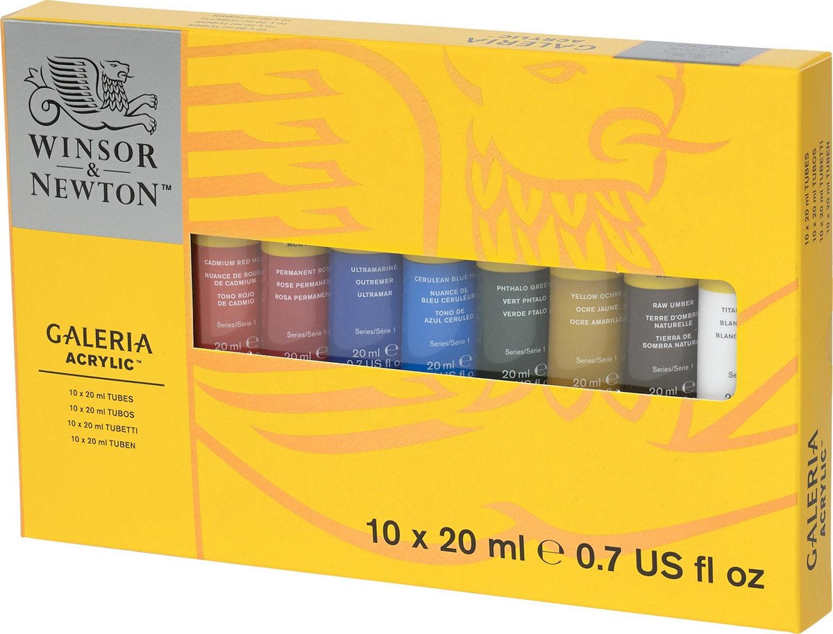 Winsor Newton galeria acrylic colour 10 x 20ml tube set