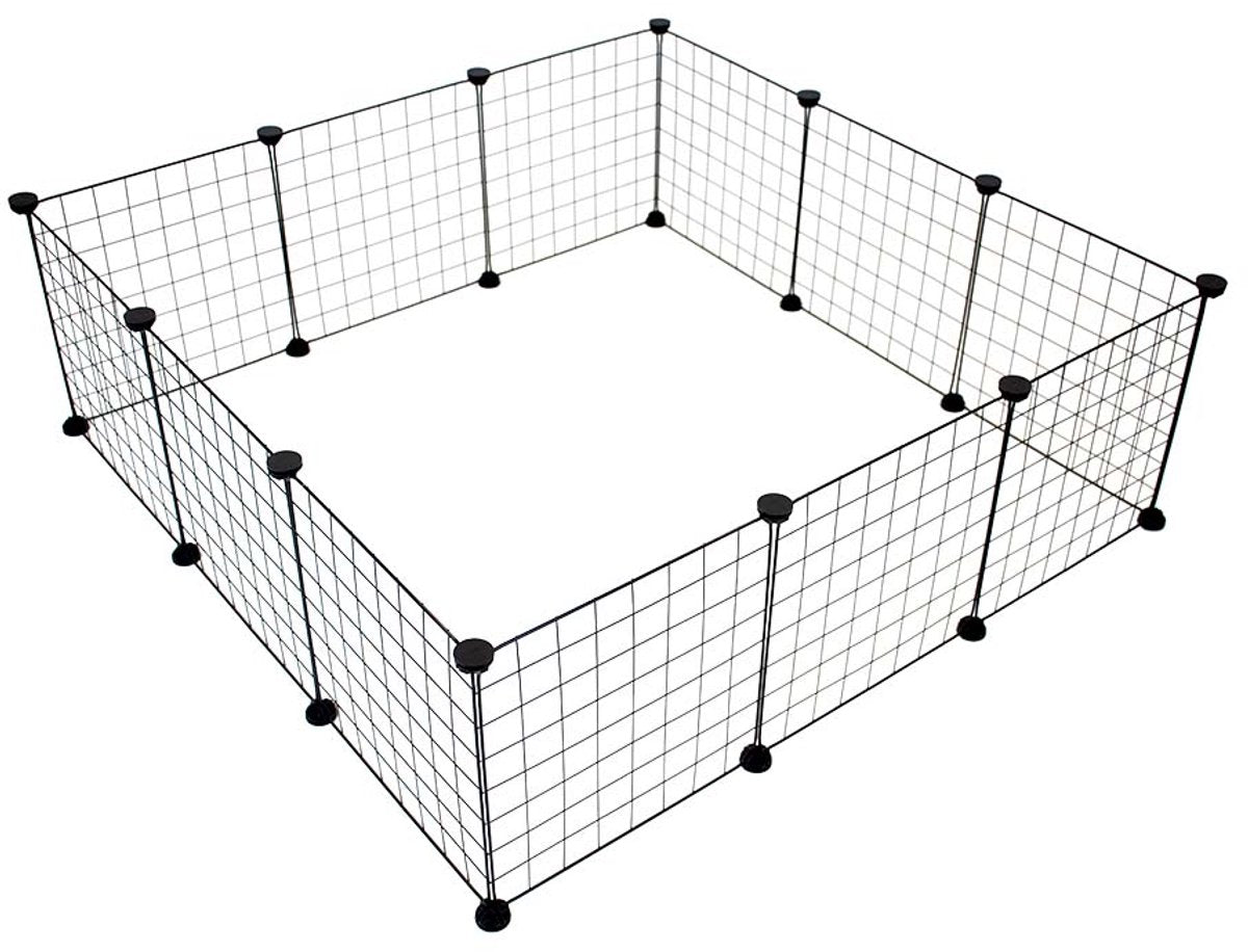 Duvo Plus my home verblijf modulair voor kleine zoogdieren 107x107x35cm zwart
