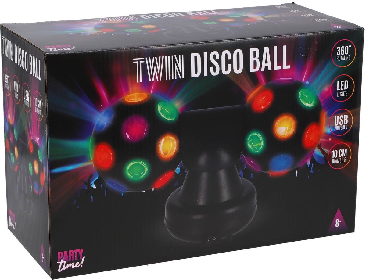 Merkloos Party time twin discobal zwart