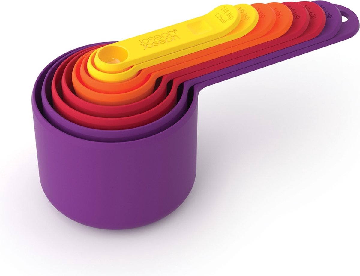 Joseph Joseph nest maatlepel - maatcupjes - set 8 stuks - kleurenmix bright