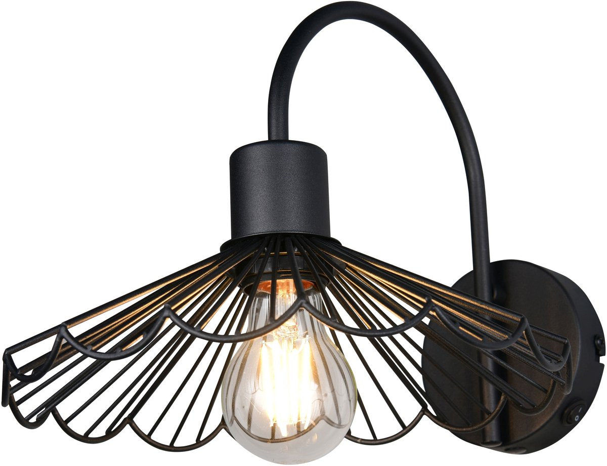 RL LIVE YOUR LIGHT Reality margarita - wandlamp - zwart mat - excl. 1x e27 4 w - wandmontage - geschikt voor vaste montage of stekker