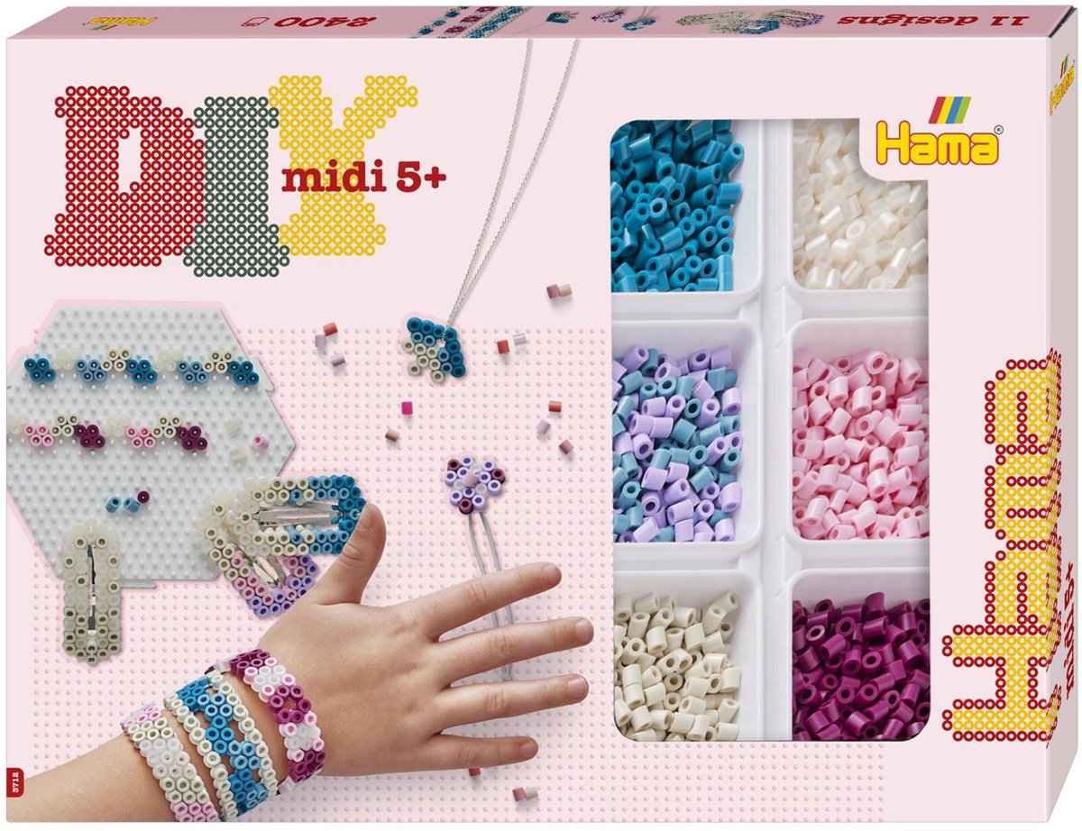 Merkloos Sans Marque Hama midi strijkkralenset activity box 11 designs (2400st.)