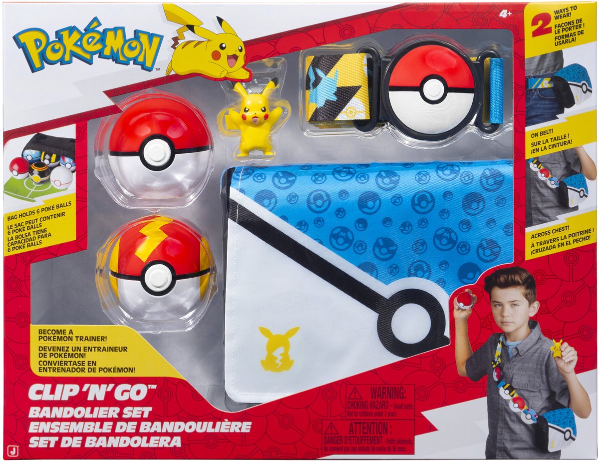 Jazwares Pokémon - bandolier set - pikachu with poké ball, fast ball pikachu themed belt bandolier