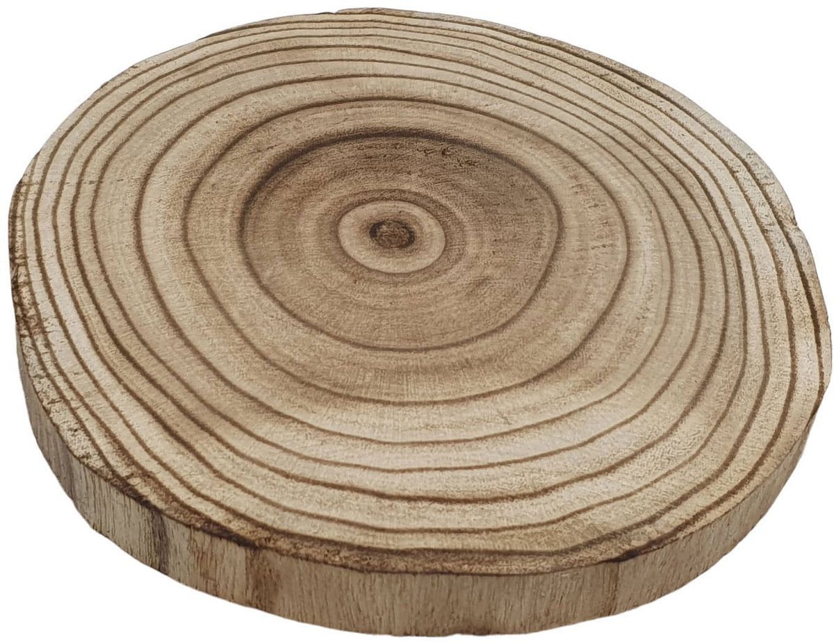 Playwood Decoratie boomschijf paulownia hout gebrand, ø 20cm