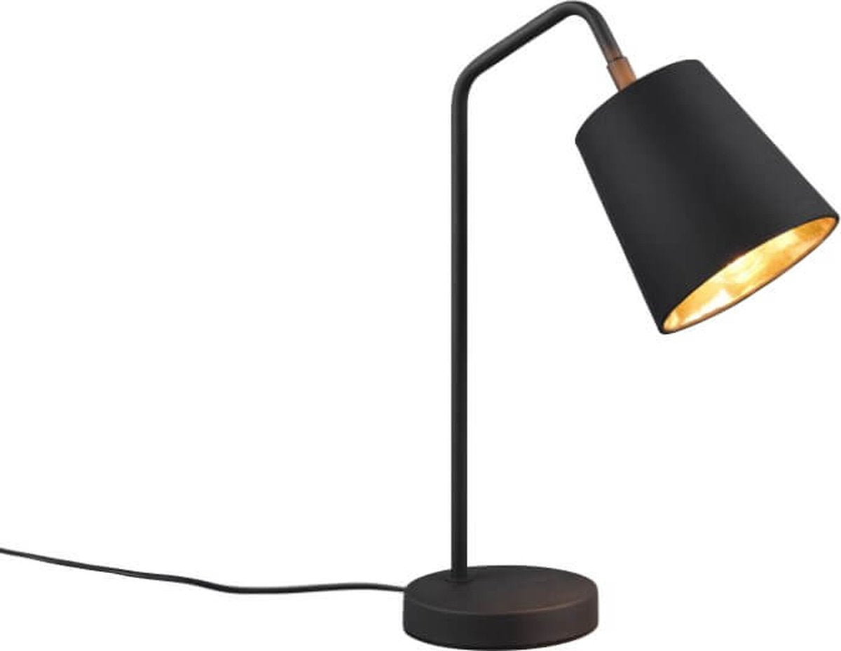 RL LIVE YOUR LIGHT Reality buddy - tafellamp - bureaulamp - zwart mat - excl. 1x e27 40w - snoerschakelaar - draaibaar