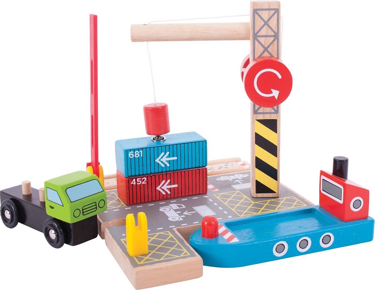 BIGJIGS houten rails - container scheepswerf