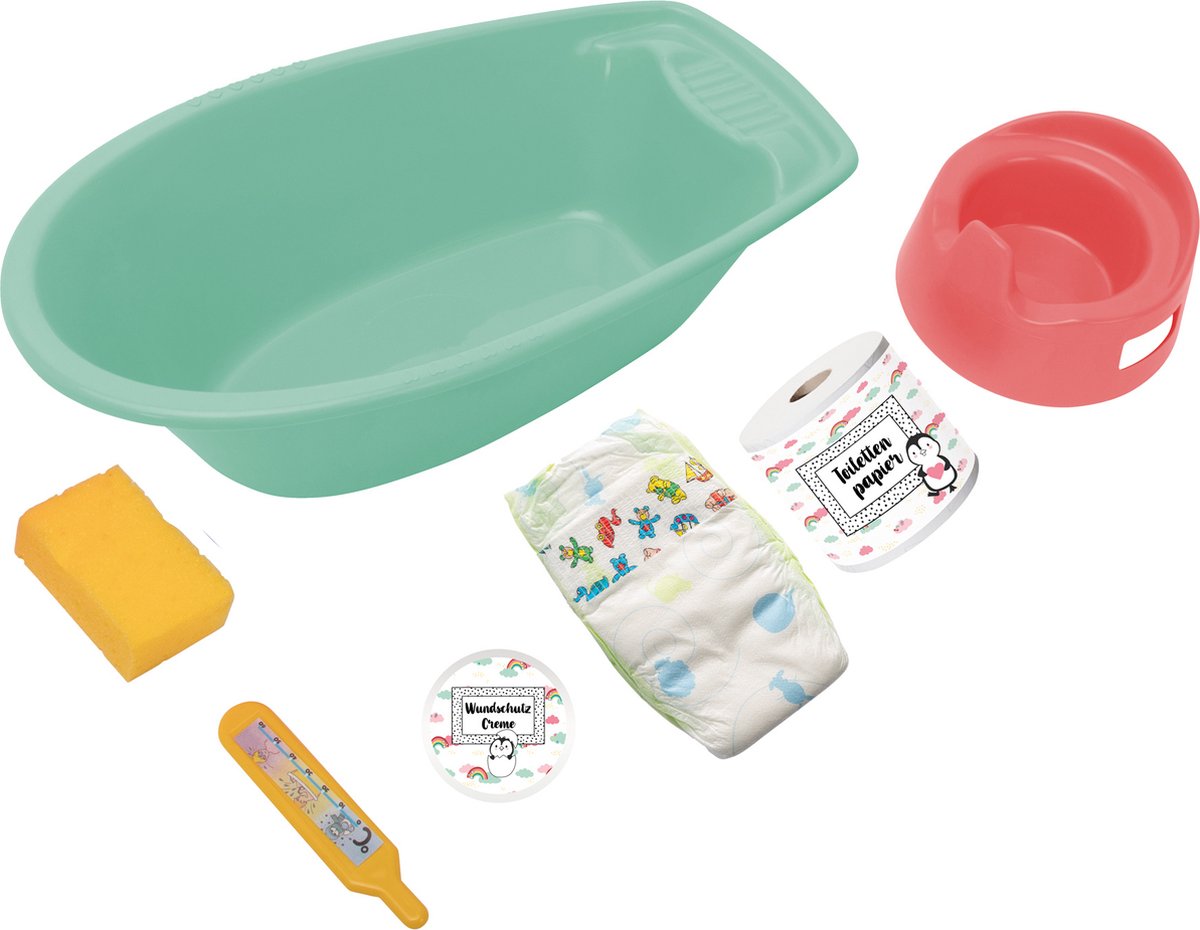 Heless Poppenbad pinguin met accessoires