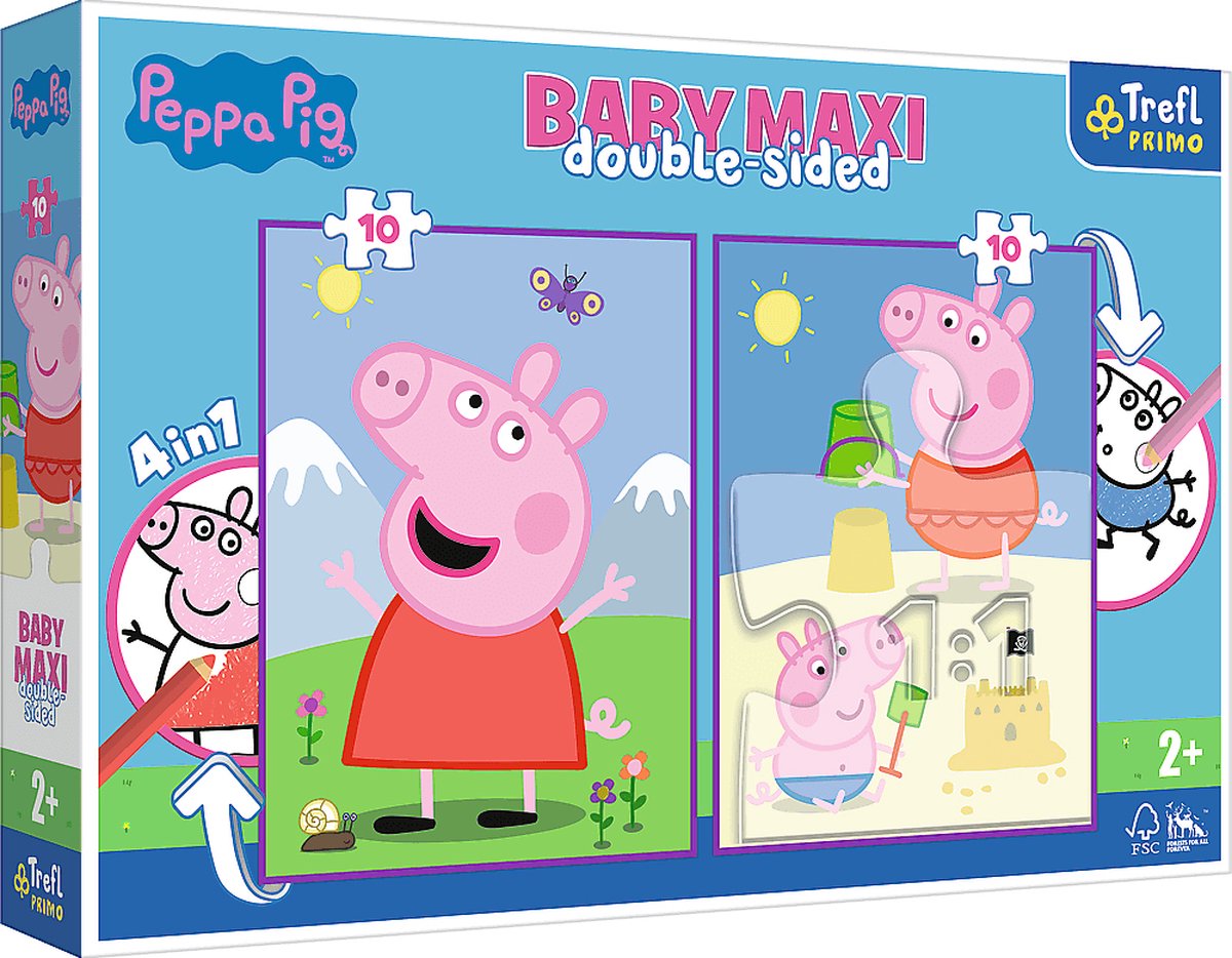Trefl Peppa pig baby maxi good day, 10 stuk(s), stripfiguren, 2 jaar