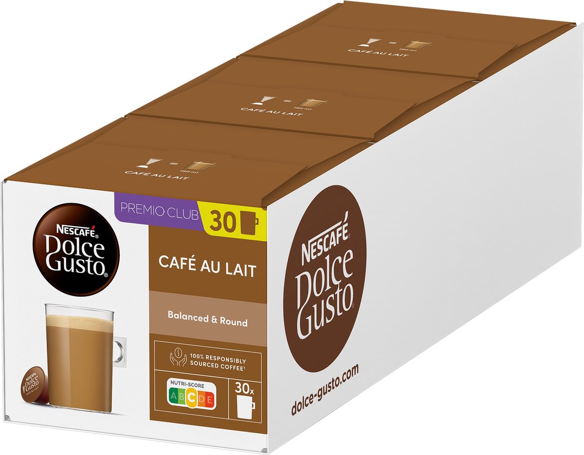 NESCAFÉ Dolce Gusto capsules café au lait - 90 koffiecups voor 90 koppen koffie