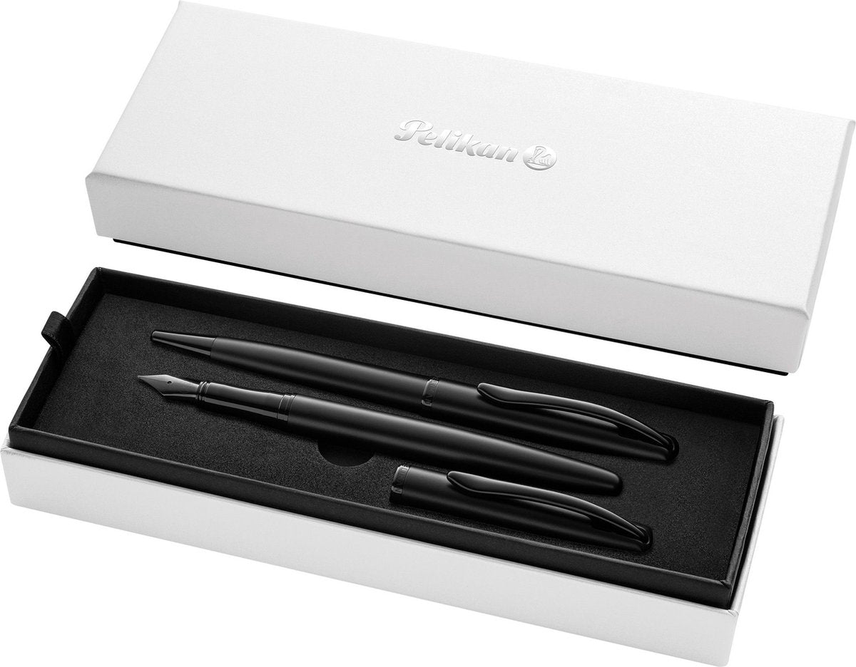 Pelikan jazz – geschenkset – vulpen – balpen – carbon (zwart)
