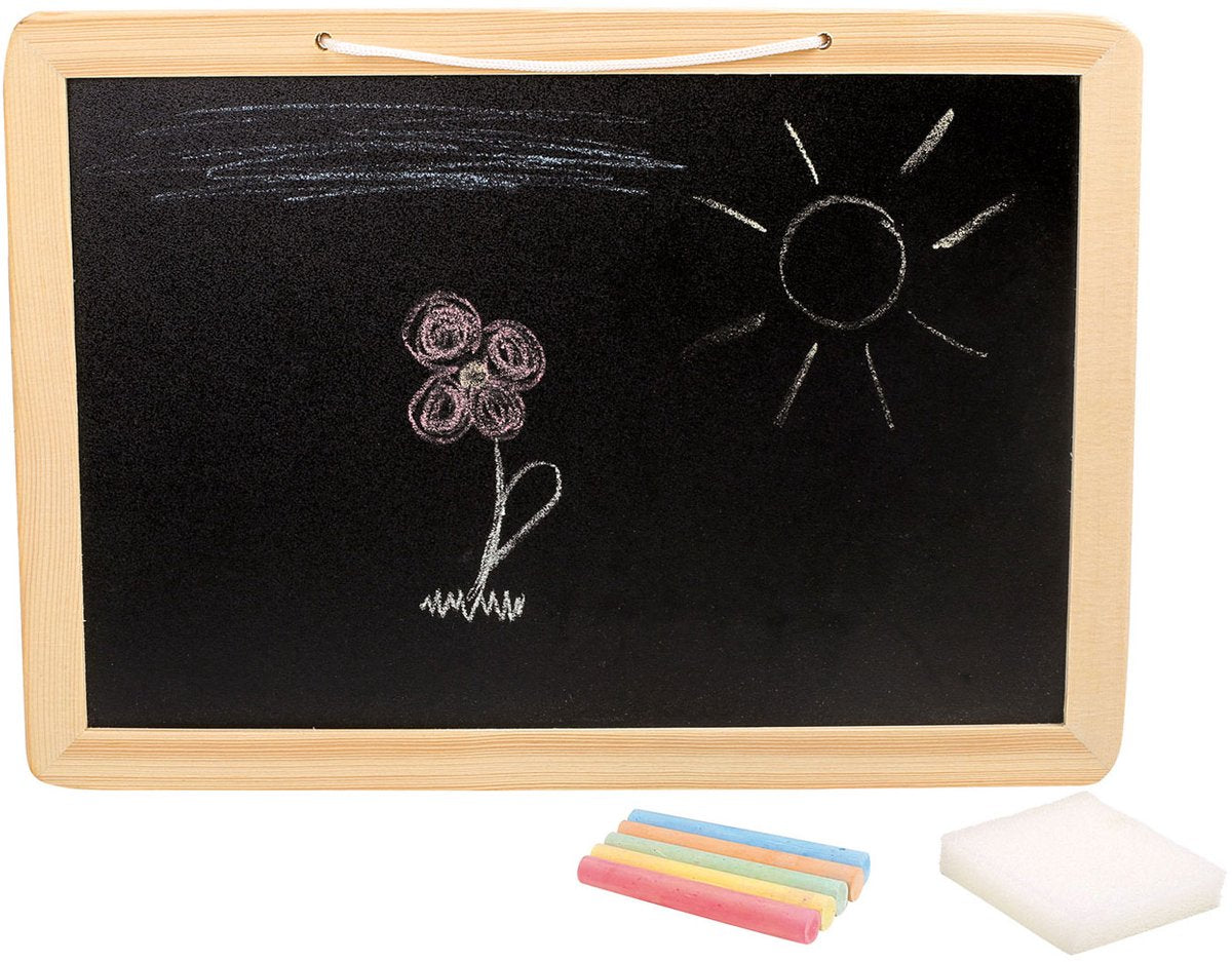 Small Foot - houten krijtbord met gekleurde krijtjes, 7dlg.