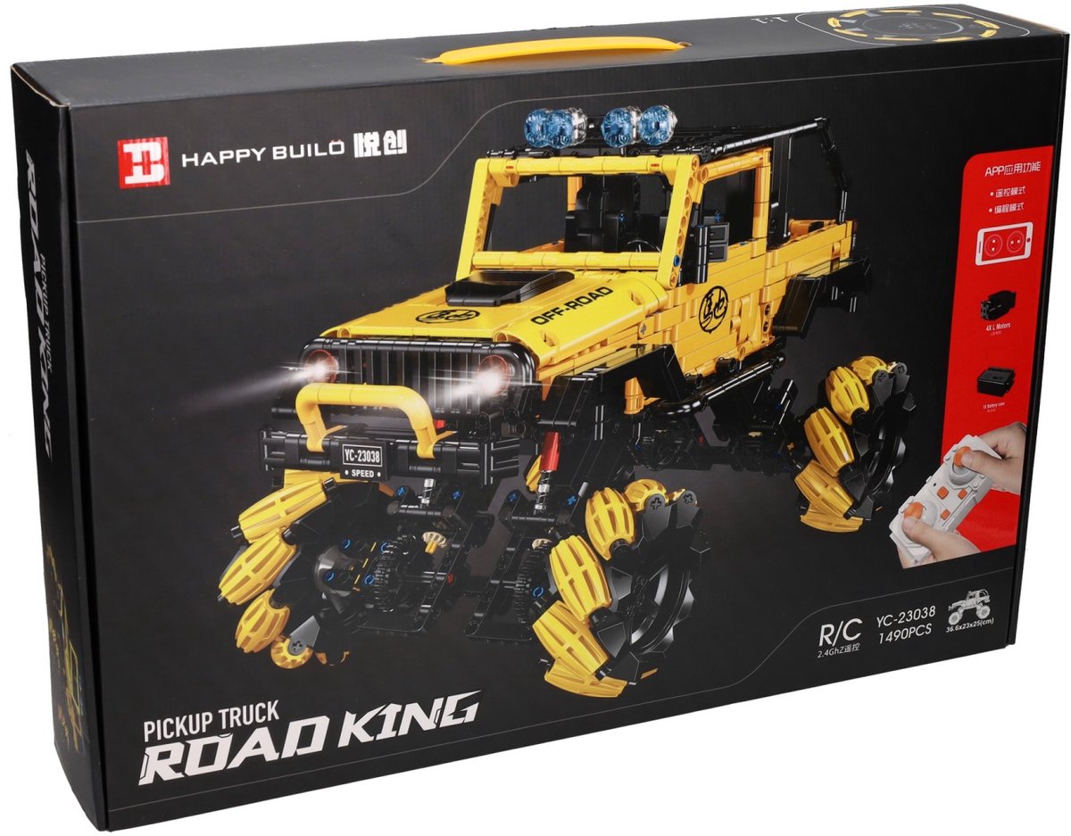 Lobbes Speelgoed BV Happy build bestuurbare rc bouwsteentjes set pickup truck - 1490dlg.