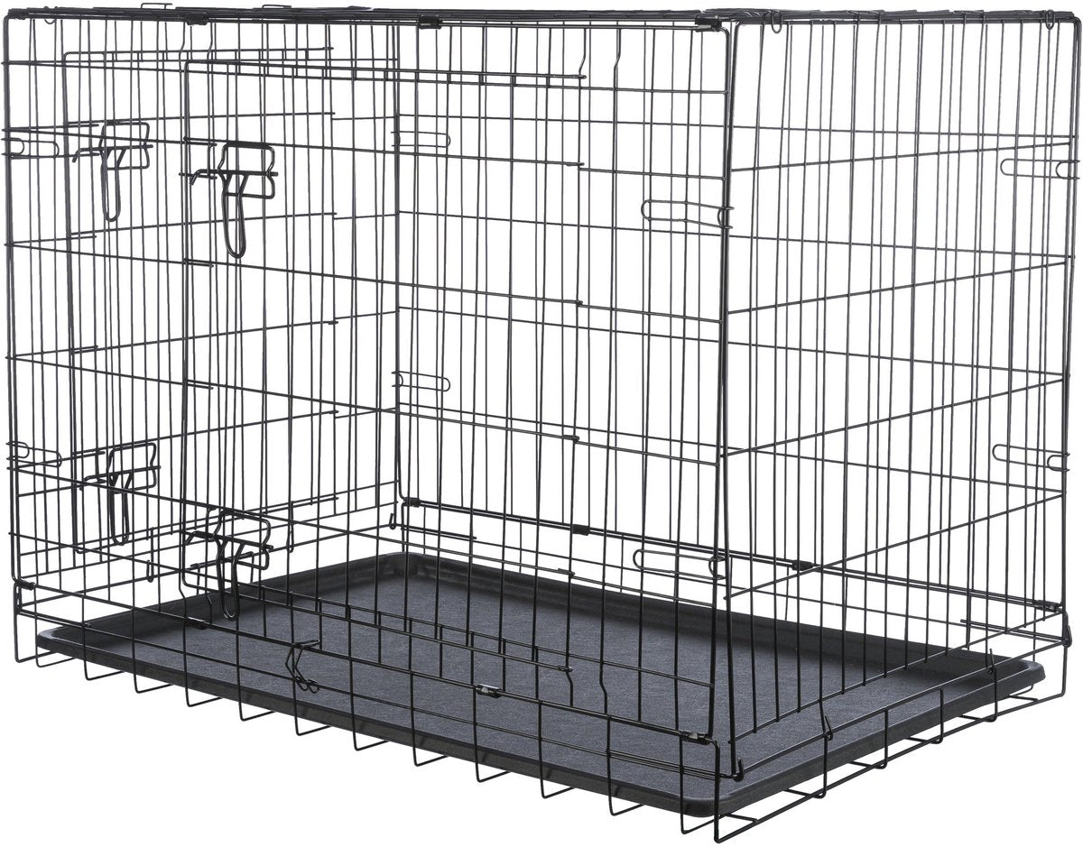 Trixie Hondenkennel - inklapbaar, zwart - 93x62x69 cm, met veiligheidssloten, kunststof schuiflade