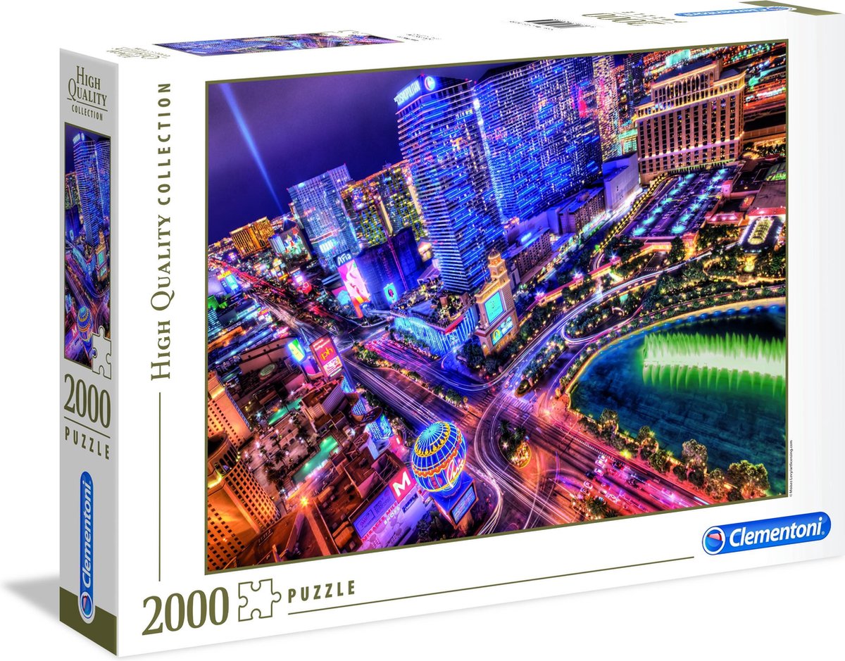 Clementoni - puzzel - 2000 stukjes - las vegas - puzzel voor volwassenen - high quality collection