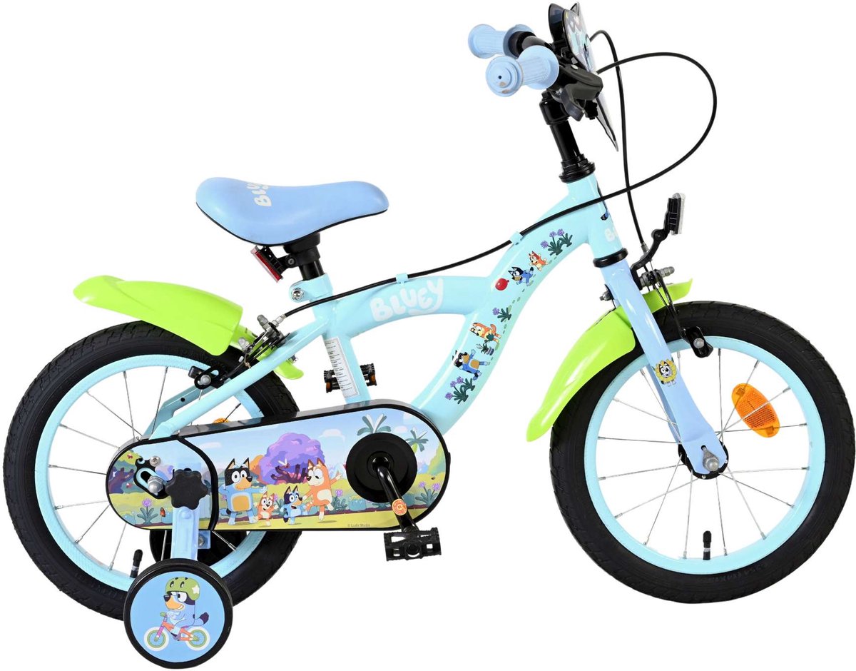 Volare Bluey kinderfiets - 14 inch - lichtblauw - twee handremmen
