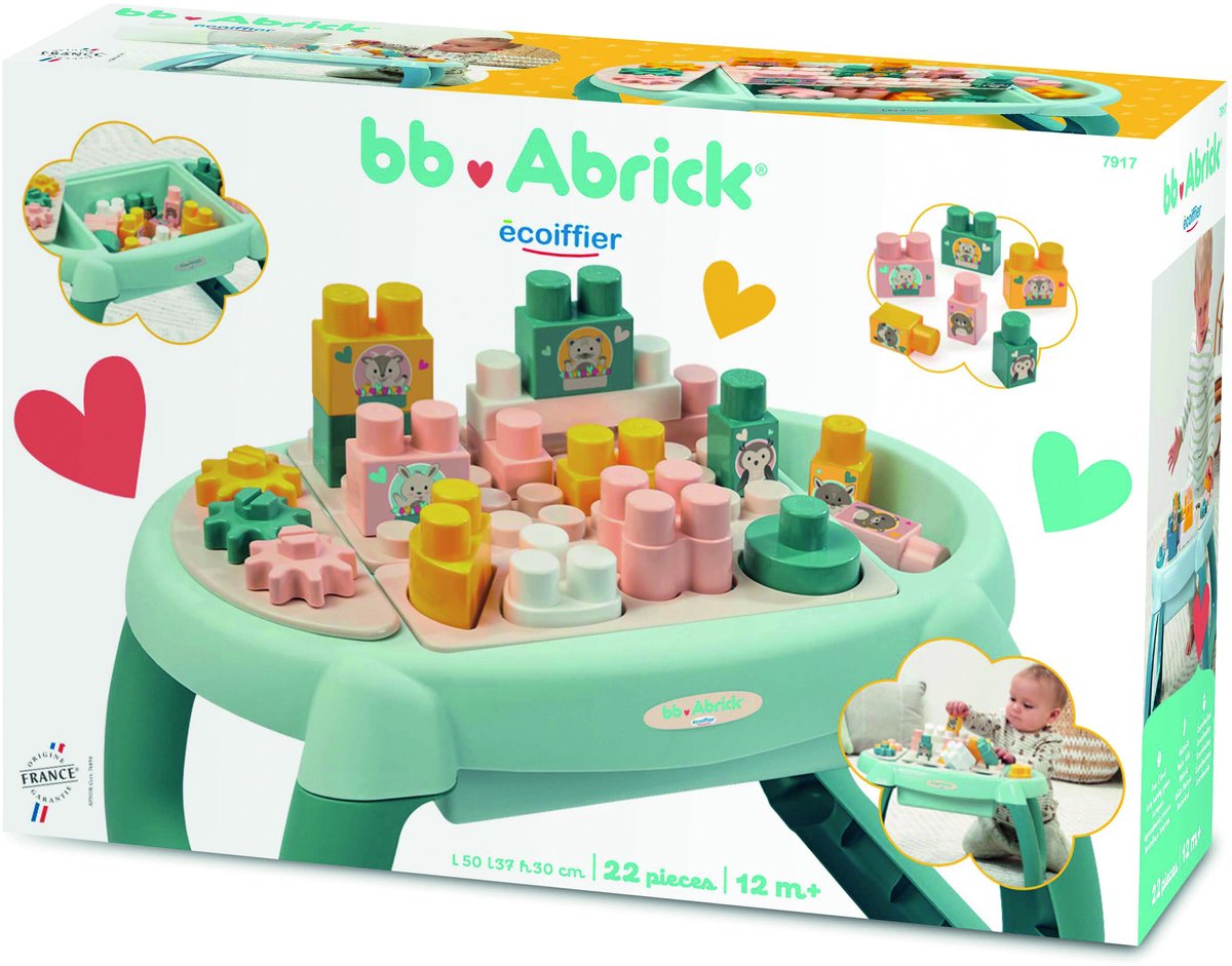 Abrick Ecoiffier bb eerste activiteitentafel met blokken