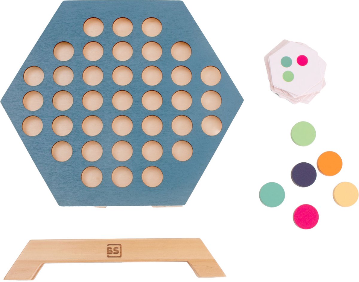 BS Toys bordspel 3 bij elkaar - educatief speelgoed - vanaf 6 jaar - 2 tot 4 spelers - cadeau kind