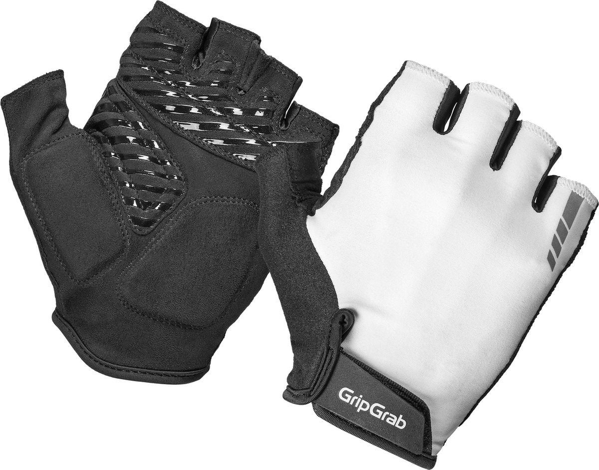 GripGrab - proride rc max korte vinger zomer fietshandschoenen met padding - wit - heren - maat m