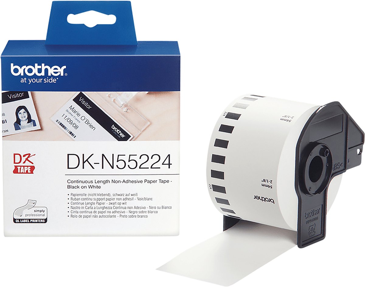 Brother Continuous thermal paper tape dk-n55224 54 mm x 30,50 m white 80 g m²