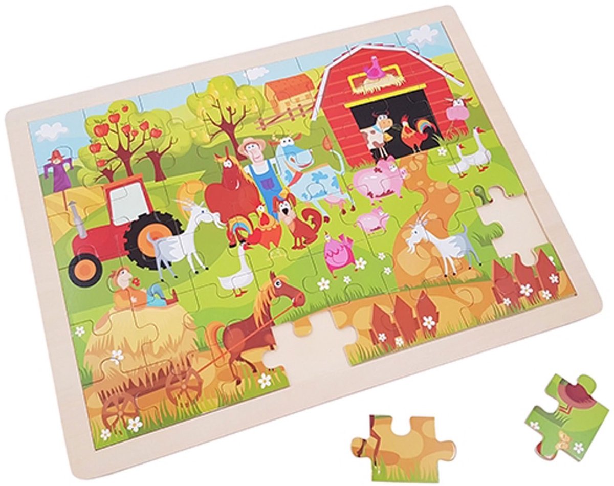 Playwood Houten puzzel frame boerderij 48 stukken