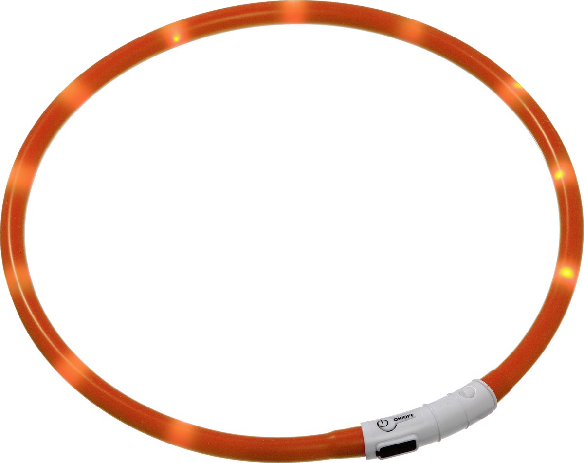 Flamingo Led halsband 70 cm oranje