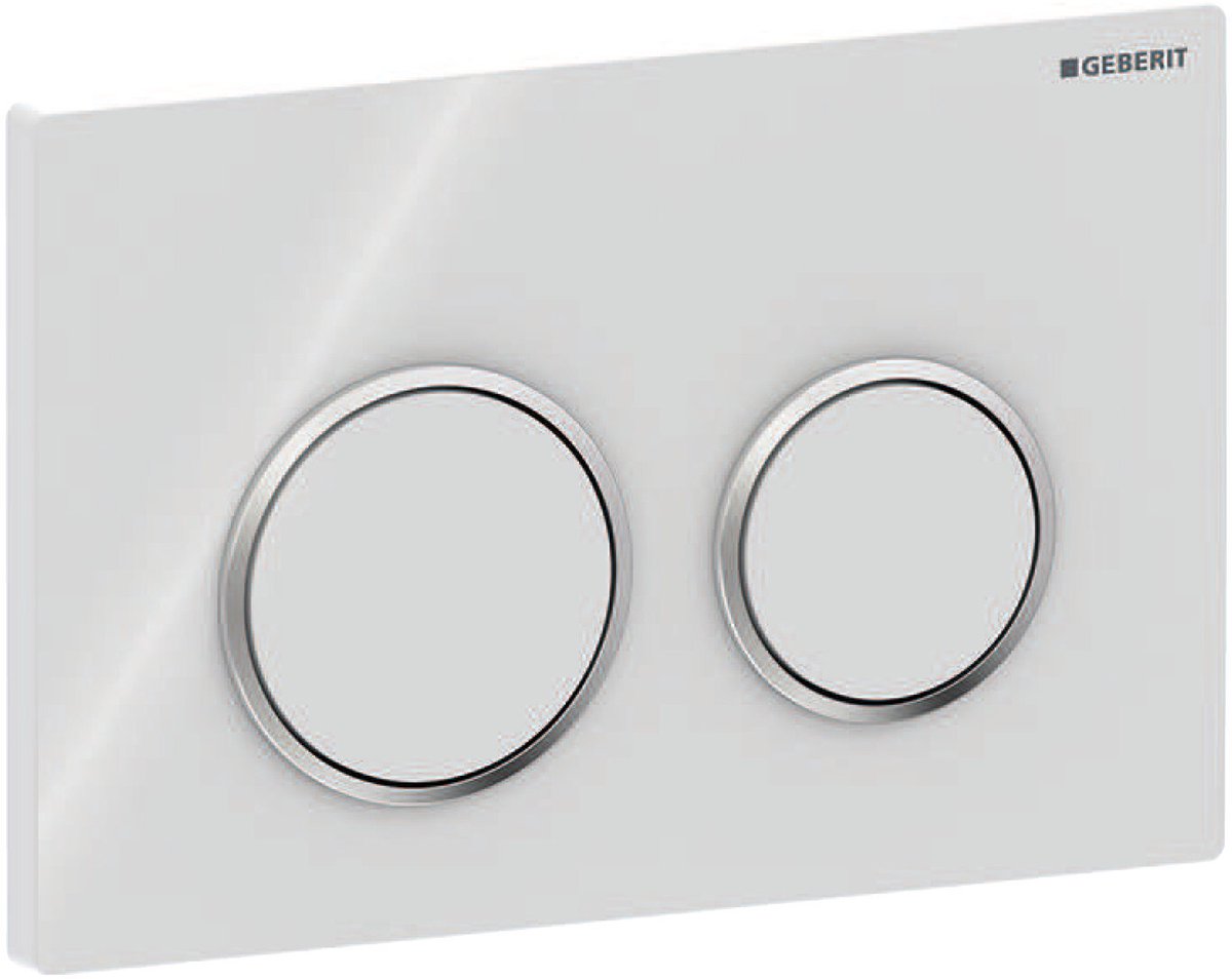 Geberit omega20 bedieningsplaat - 2-toets spoeling - rond - wit glans chroom wit