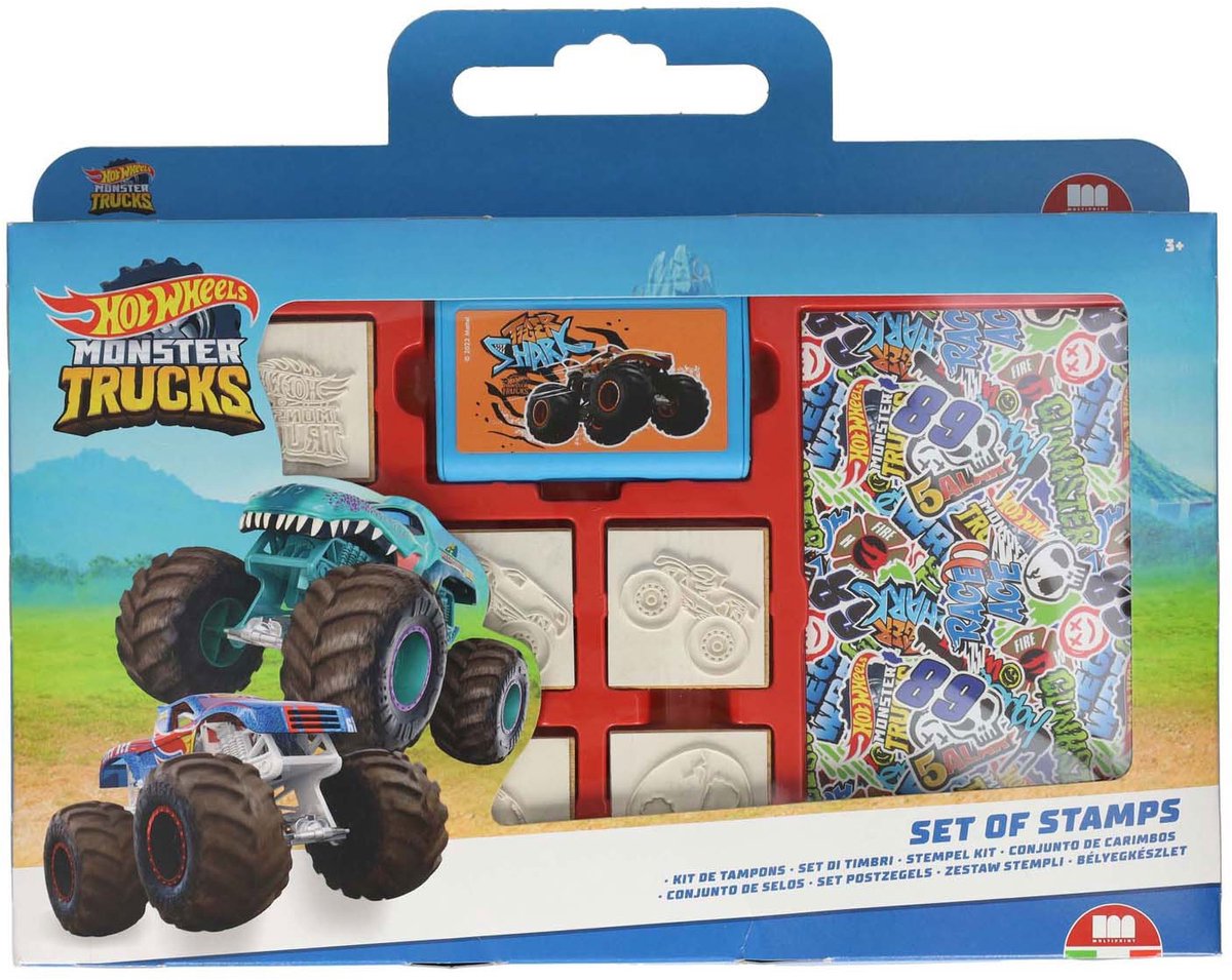 Multiprint Hot wheels kleurset met stempels, 41dlg.