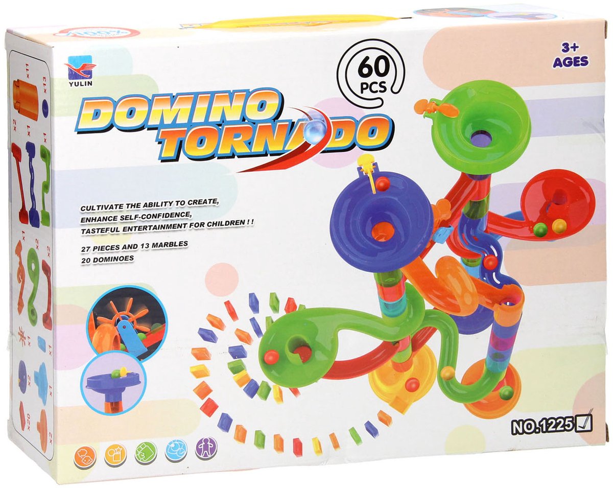 Lobbes Speelgoed BV Domino tornado knikkerbaan, 60dlg.