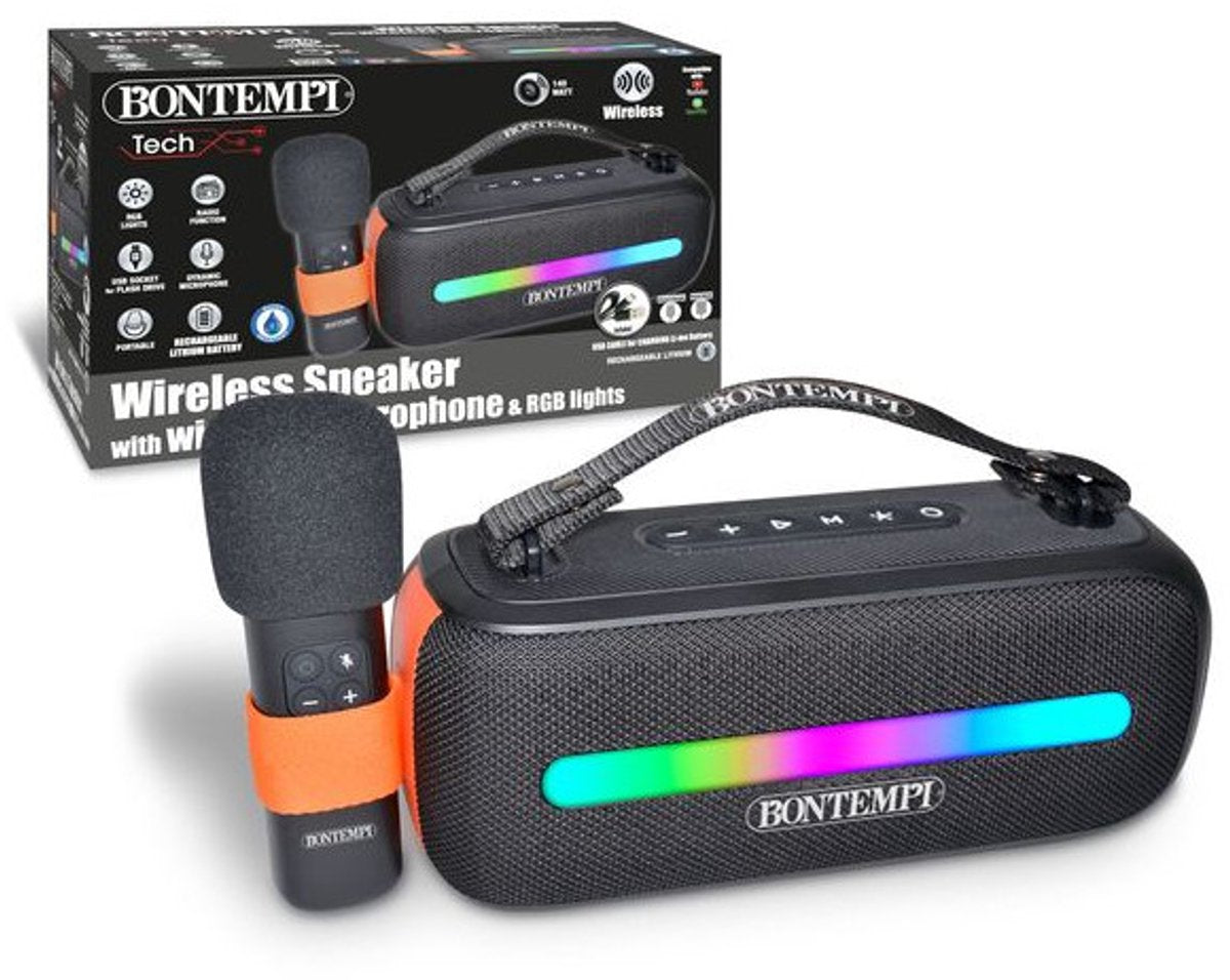 Bontempi Spa Bontempi - draadloze speaker - met microfoon en rgb verlichting.