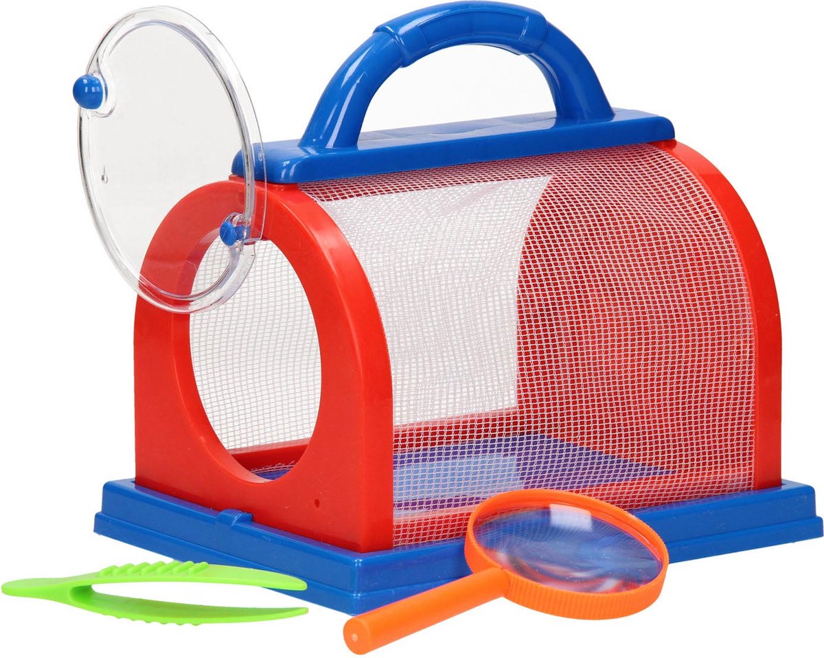 Lobbes Speelgoed BV Insecten observatiekast rood blauw, 3dlg.