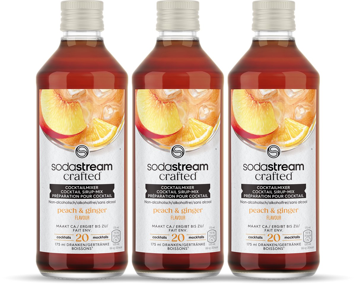 SodaStream crafted mixers peach ginger lemon siroop - 3 pack