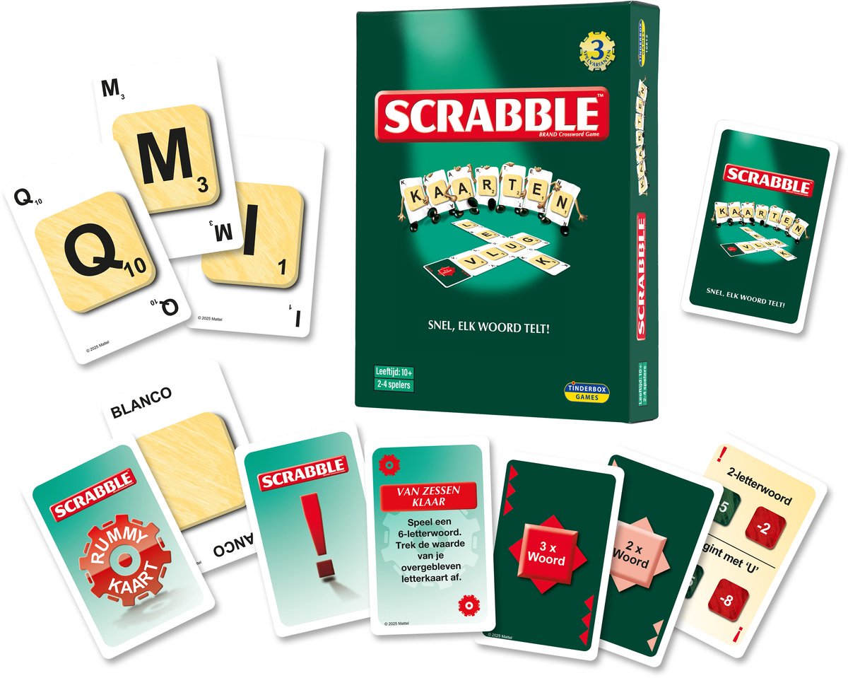 Megableu Scrabble - kaartspel - gezelschapsspel voor familie - reisspel formaat